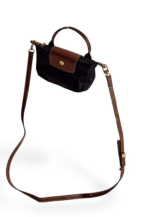 NESSA - BOLSA FEMININA LATERAL COURO PRETA