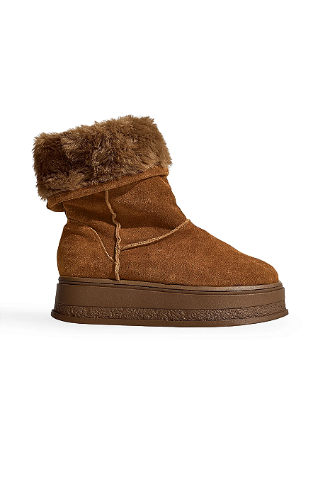 ANDY - BOTA FEMININA PELUCIADA CAMURÇA CAMEL