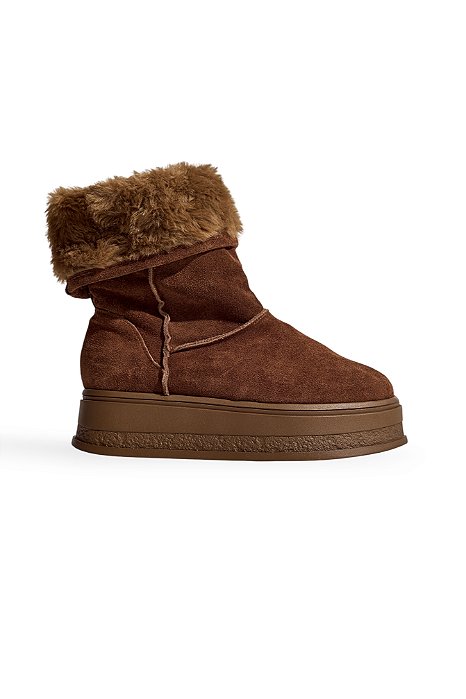 ANDY - BOTA FEMININA PELUCIADA CAMURÇA CAMEL