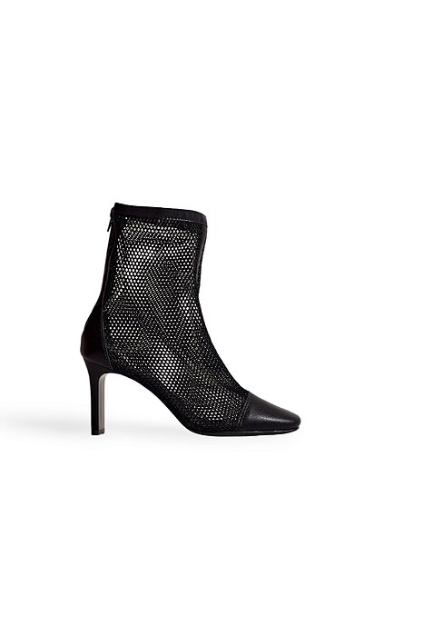 FEK - BOTA FEMININA SALTO ALTO TELA PRETA
