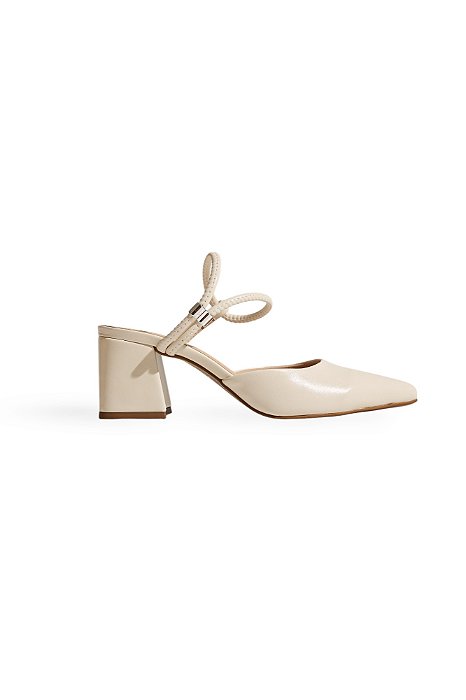 Scarpin Feminino Bico Fino Salto Bloco Vita (Off white) USE HITZZ
