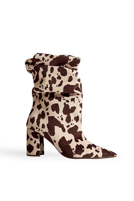 MAÍRA - BOTA FEMININA SLOUCH SALTO ALTO VACA OFF WHITE/MARROM