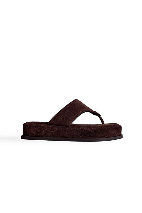 BÚZIOS - CHINELO FLATFORM FEMININO CAMURÇA MARROM