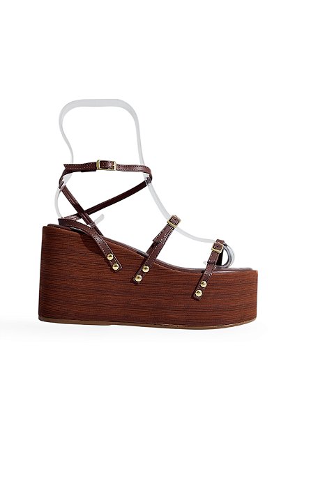 PRÉ VENDA | BRONX  -  SANDÁLIA PLATAFORMA FEMININA TIRAS CAMEL