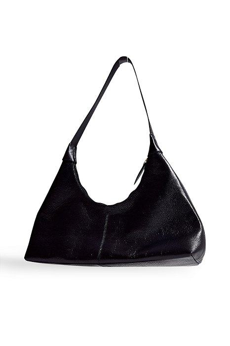 ISLA - BOLSA FEMININA OMBRO COURO PRETA