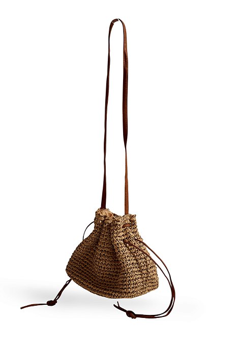 GAIA - BOLSA FEMININA SACO EM PALHA CAMEL