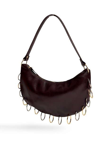 KUROMI  - BOLSA FEMININA OMBRO ARGOLAS COURO MARROM