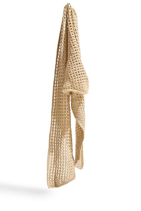 MYKONOS - LENÇO FEMININO CROCHÊ BEGE