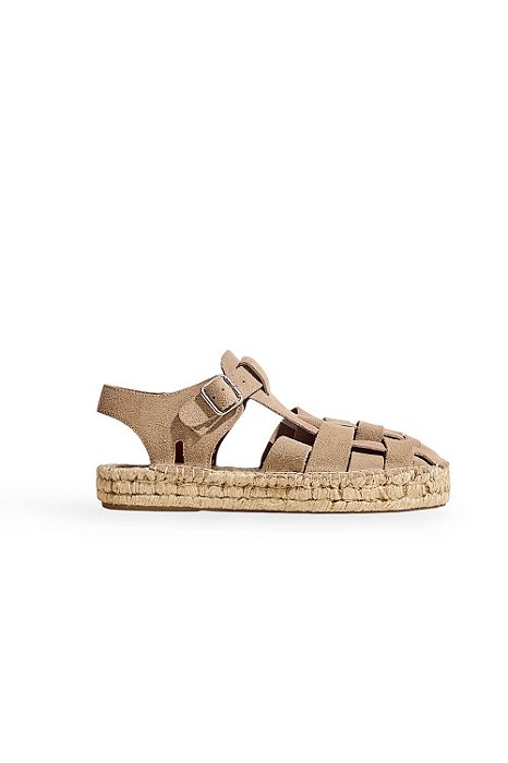 ZAILA - SANDÁLIA FEMININA FISHERMANN COURO CAMURÇA FENDI