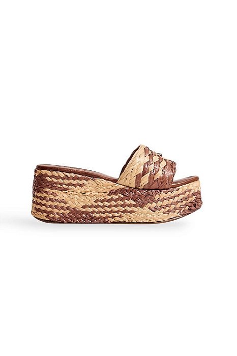 NALU - TAMANCO PLATAFORMA FEMININO RÁFIA BICOLOR