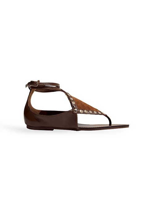ZAYA - SÁNDALIA RASTEIRA FEMININA COURO MARROM