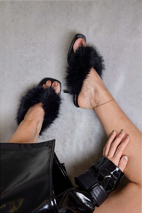 LUA - TAMANCO FEMININO DEDO PELOS PRETO