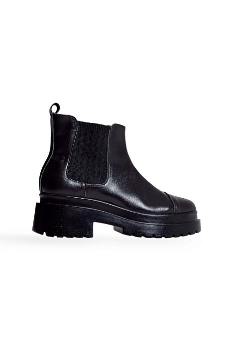 PRÉ VENDA | GRACI - BOTA CHELSEA FEMININA TRATORADA COURO PRETA