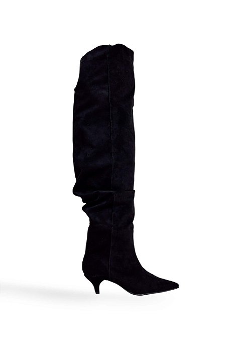 ISABELE - BOTA FEMININA OVER THE KNEE BICO FINO PRETA