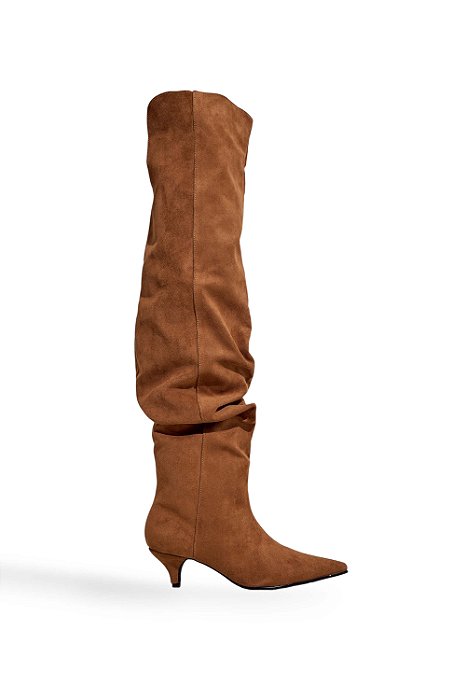 ISABELE - BOTA FEMININA OVER THE KNEE BICO FINO CAMEL