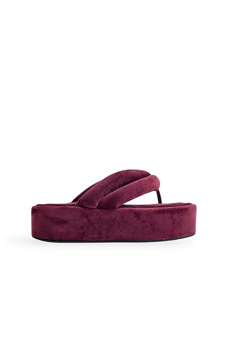 SAKURA - CHINELO FLATFORM TIRAS PUFFER BORDÔ