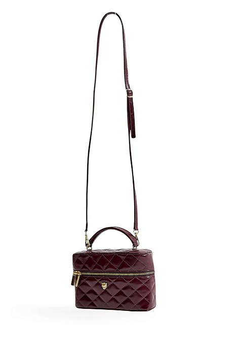 AGNES - BOLSA FEMININA METALASSÊ LATERAL BORDÔ
