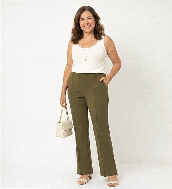 CALÇA CREPE - PIETRA