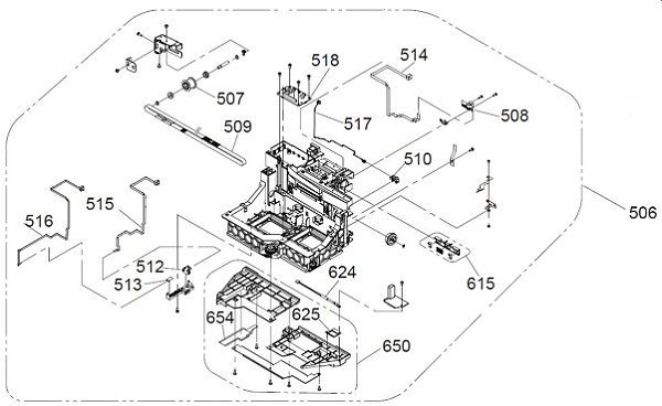 CONJUNTO DO CARRO DE IMPRESSÃO PARA S80600