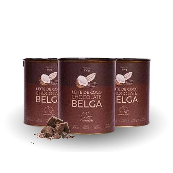 3 Leite de Coco em pó com Chocolate Belga 220g