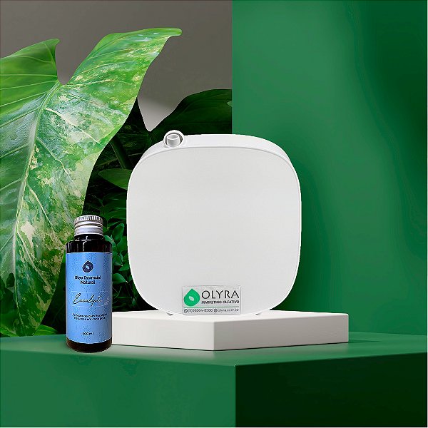 Kit Aromatizador Olyra Comfort 45m² Branca + Óleo Essencial 100ml