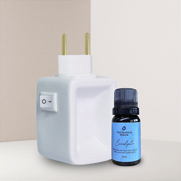 Aromatizador de Porcelana Branco + Óleo Natural 10ml