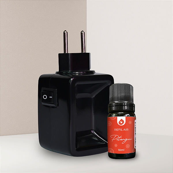 Aromatizador de Porcelana Preto + Refil Air 10ml