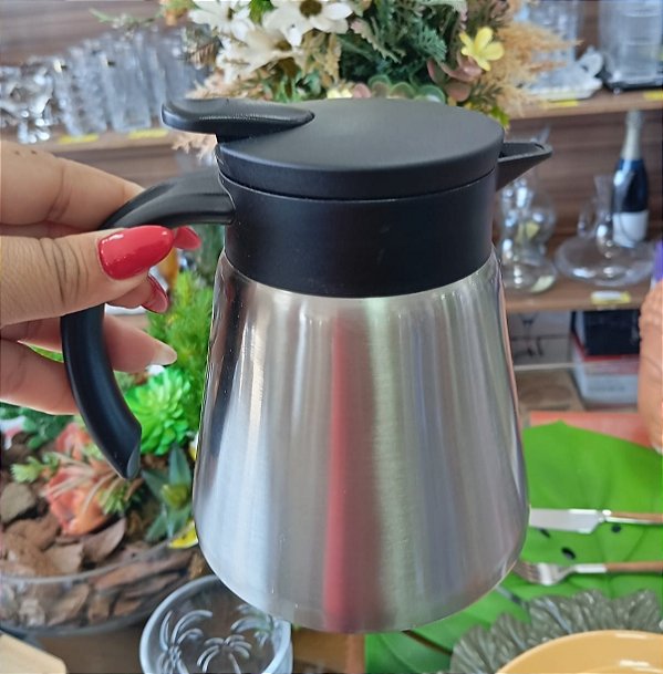 Bule térmico 100 % inox, parede dupla de 600 ml