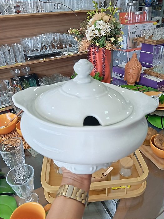 Sopeira em porcelana Schmidt,  linha pomerode e 04 litros