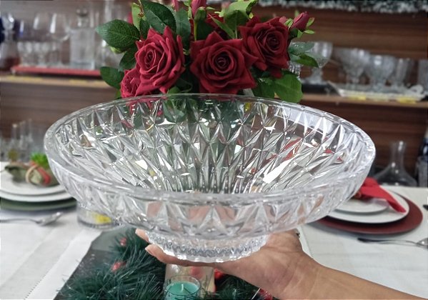 Centro de mesa em Cristal lapidado de 32 cm
