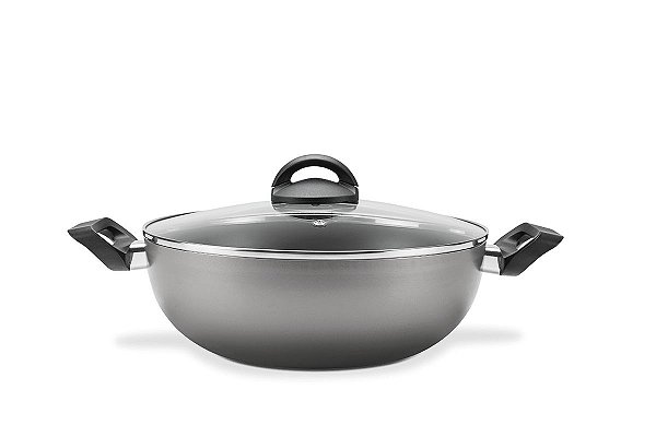 Wok com Tampa e Alças - Chilli Ø 28 x 9 cm 4,1 L - Prata Brinox