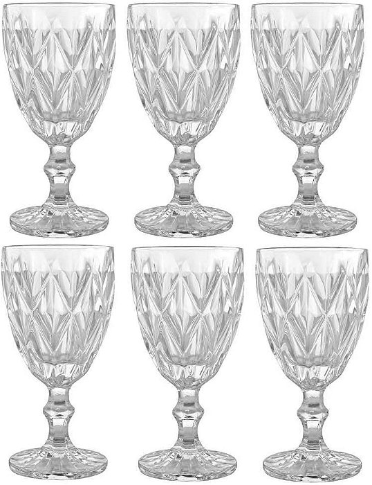 Jogo de 6 Taças p Água Clear Vitral Verre Mimo Style Tc14853 de 320 ml