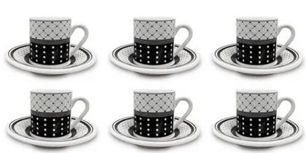 Jogo Xícaras para Café 85 ml 12 Peças Class Home