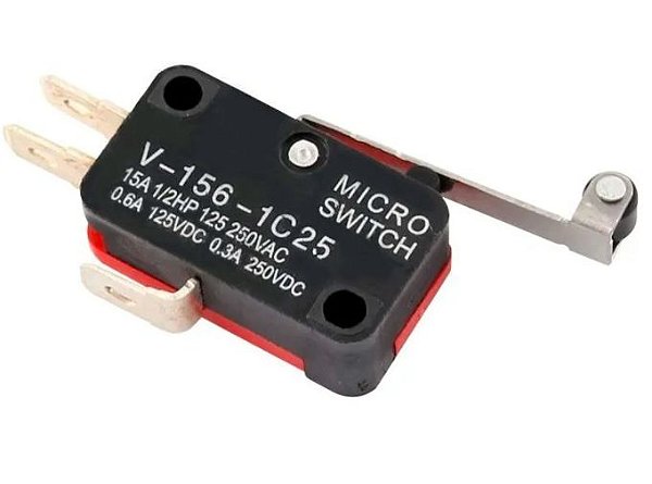 Chave Fim de Curso V-156-1C25 15A Micro Switch com Rolete