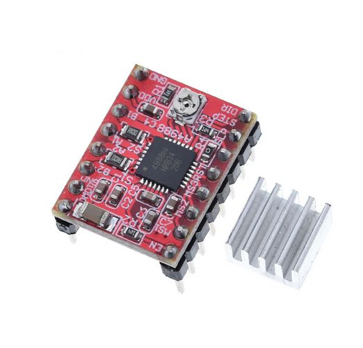Driver Motor de Passo Bipolar A4988 Com Dissipador