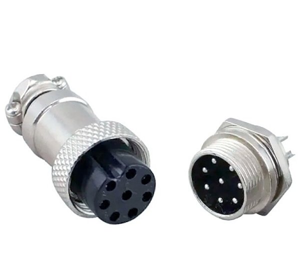 Conector Mike 8 Vias Macho e Fêmea
