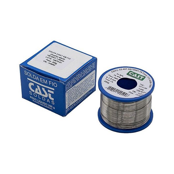 Estanho de Solda 1.0mm 60x40 189 MSX Carretel 250g Cast