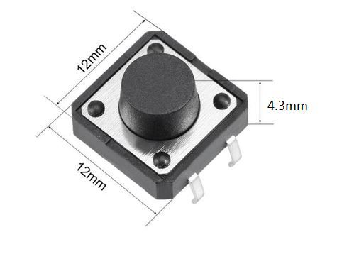 Push Button (Chave Táctil) 12x12x4,3 mm - Fermarc - Robótica