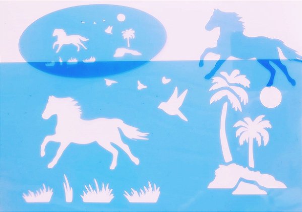 SRA-641 PAISAGEM CAVALO PARA TOALHA E SABONETE