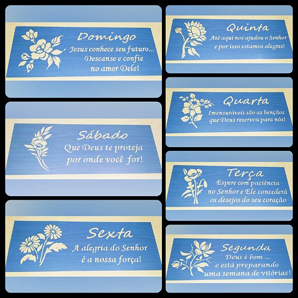 SRA-655 KIT SEMANINHA FLORES COM FRASES EVANGELICAS - 14X36 CADA FAIXA