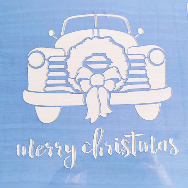 SRA-667 CARRO COM GUIRLANDA DE NATAL - 24X24