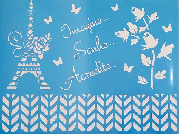SRA-714 - STENCIL MINIMALISTA FRASE PARIS - 30x40