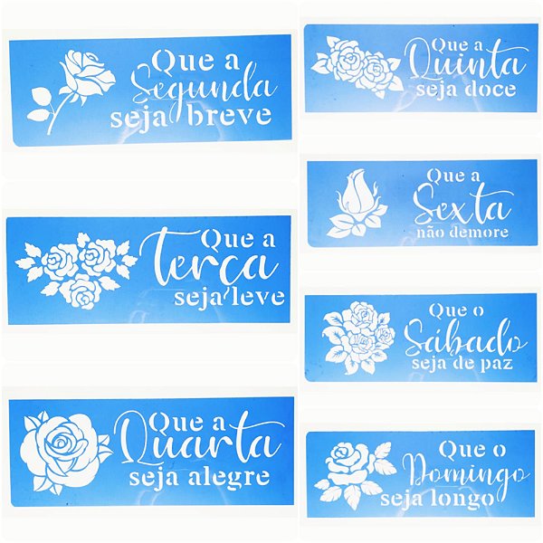 SRA-775 SEMANINHA DE ROSAS - KIT COM 7 STENCILS