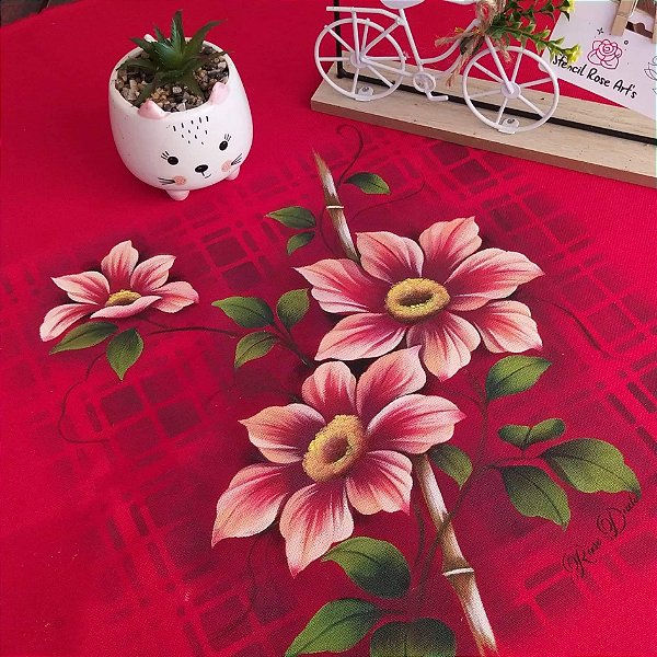 KIT FLOR MAGNÓLIA + ESTAMPA XADREZ