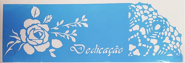 SRA-1028 - DEDICAÇÃO - ROSA PARA TOALHA COM MODURA E FRASE - 14x37