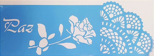 SRA-1029 - PAZ - ROSA PARA TOALHA COM MODURA E FRASE - 14x37