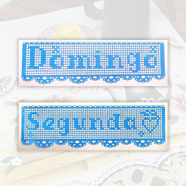 SRA-1034 - SEMANINHA DE CROCHÊ - KIT COMPLETO COM 7 ESTÊNCILS