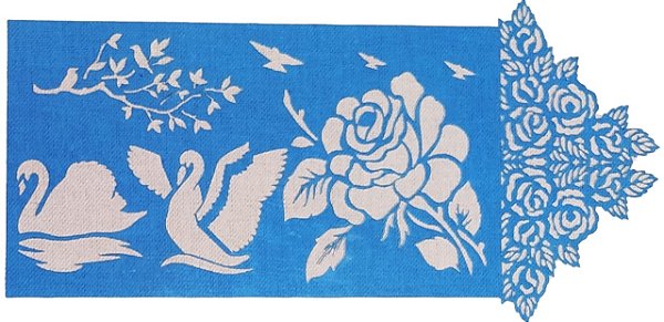 SRA-1039 - CISNE, PÁSSAROS E ROSA - 34x16