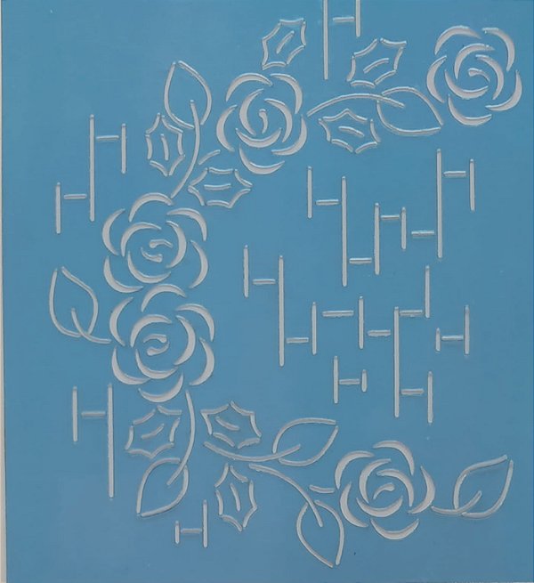 SRA-1071 - ESTAMPARIA ROSAS E TIJOLINHOS - 20x18
