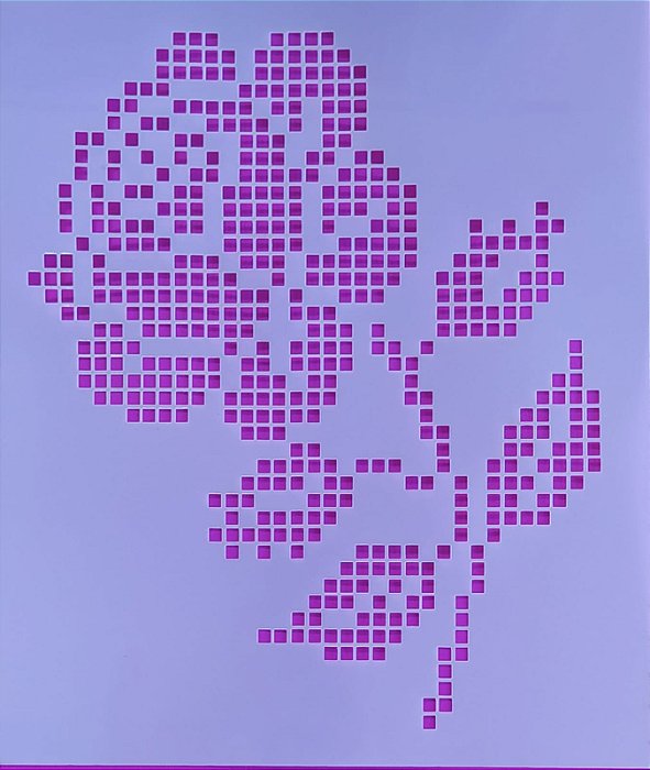 SRA-1085 - FALSO BORDADO PONTO CRUZ ROSA SIMPLES - 24x20